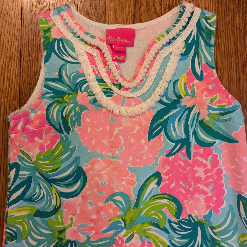 Lilly Pulitzer Pink and Blue Sleeveless Kids Dress - Picture 2 of 4